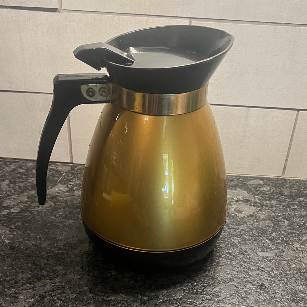 West Bend Thermo-Serve Coffee Carafe Gold and Black Thermal. Like new condition